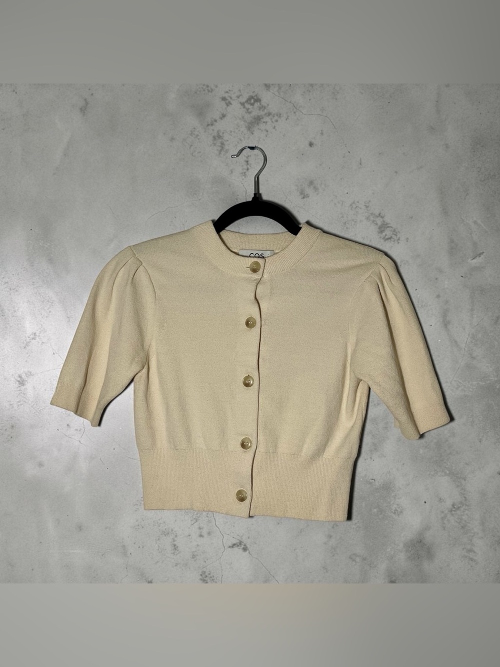 COS Cropped Short-Sleeve Button Cardigan XS